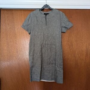 Theory Gray Linen Shift Dress Size Small Casual